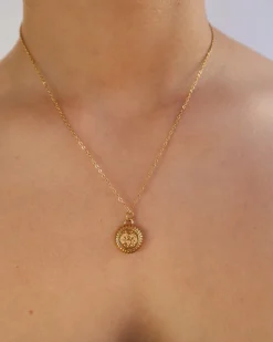 Aries Zodiac Charm Necklace in Gold