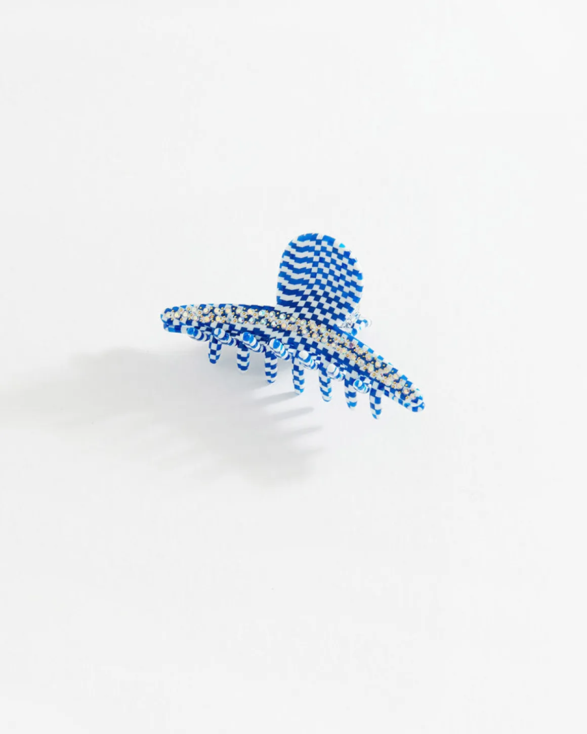 Chequered Clip Blue