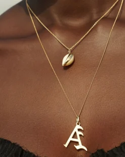 Gold Letter E Necklace