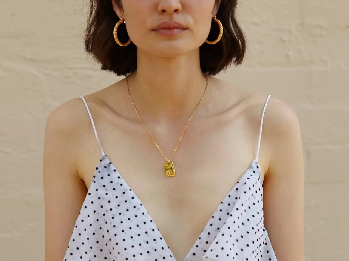 Gold Star Sign Necklace Libra