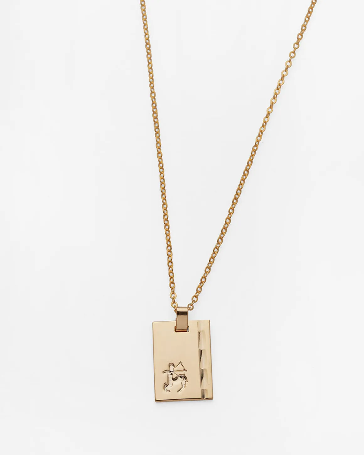 Gold Star Sign Necklace Sagittarius