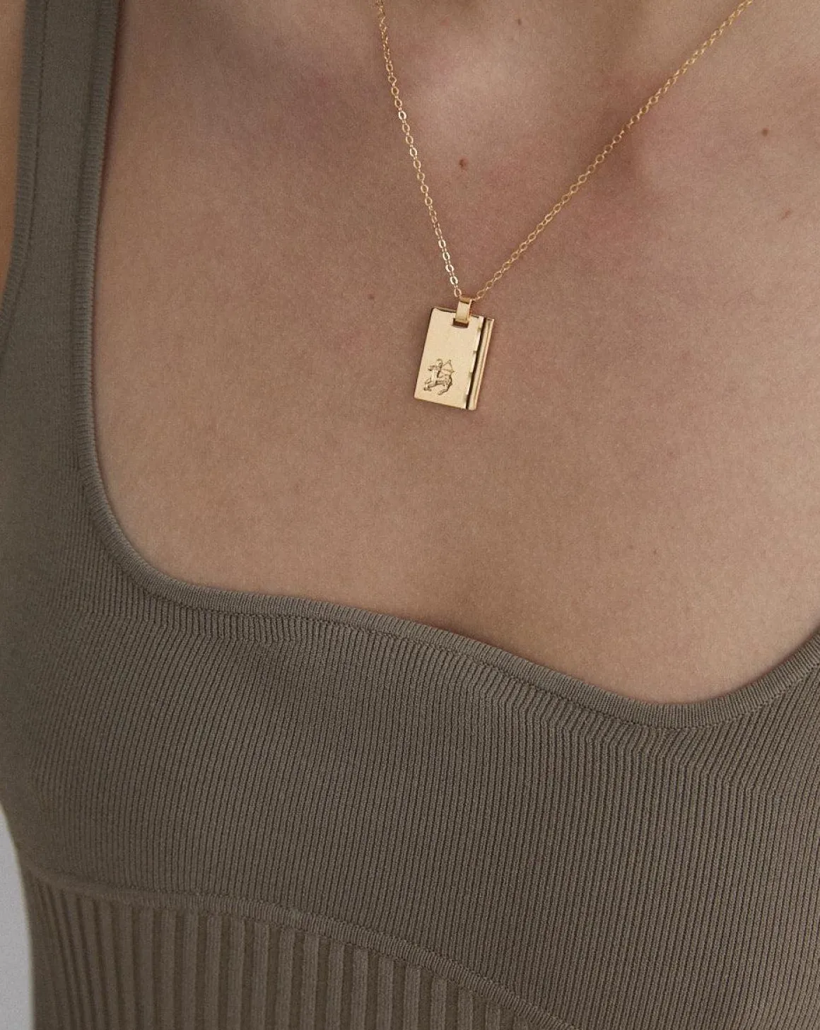 Gold Star Sign Necklace Sagittarius