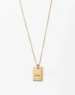 Gold Star Sign Necklace Taurus