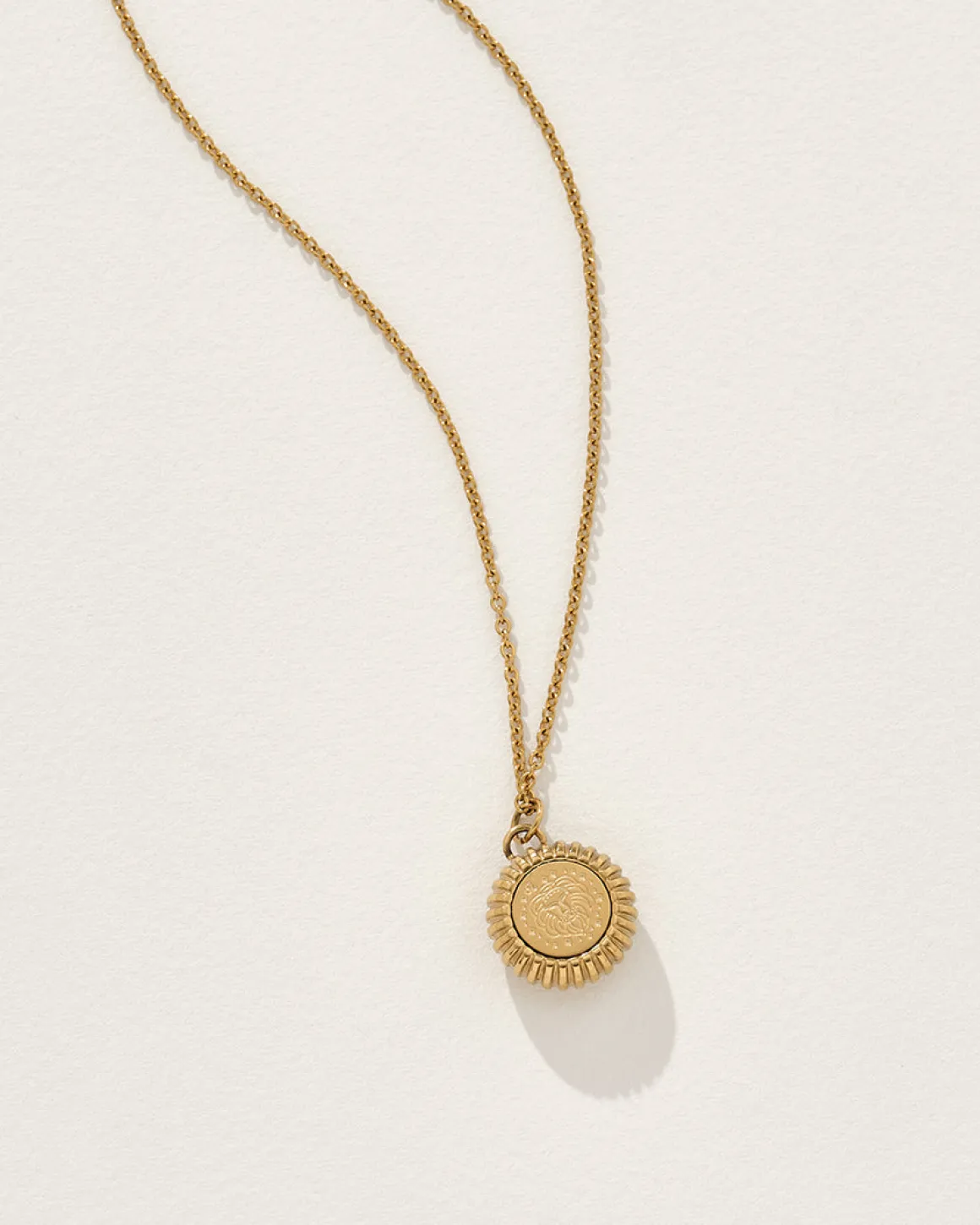 Leo Zodiac Charm Necklace in Gold