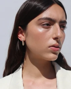 Logan Earrings in Gold/Crystal