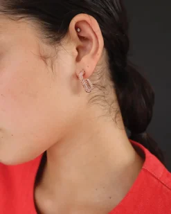 Logan Earrings in Pink/Gold