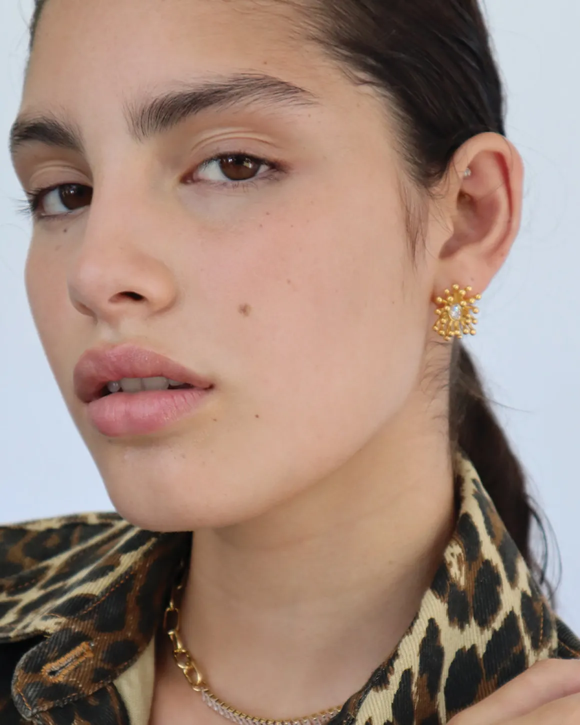 Oriana Earrings in Gold u0026 Crystal