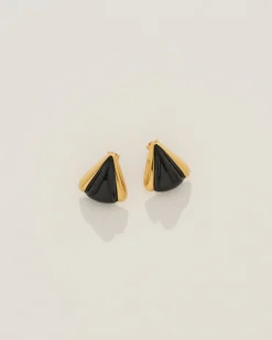 Saffron Earrings in Gold u0026 Black