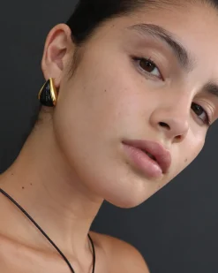 Saffron Earrings in Gold u0026 Black