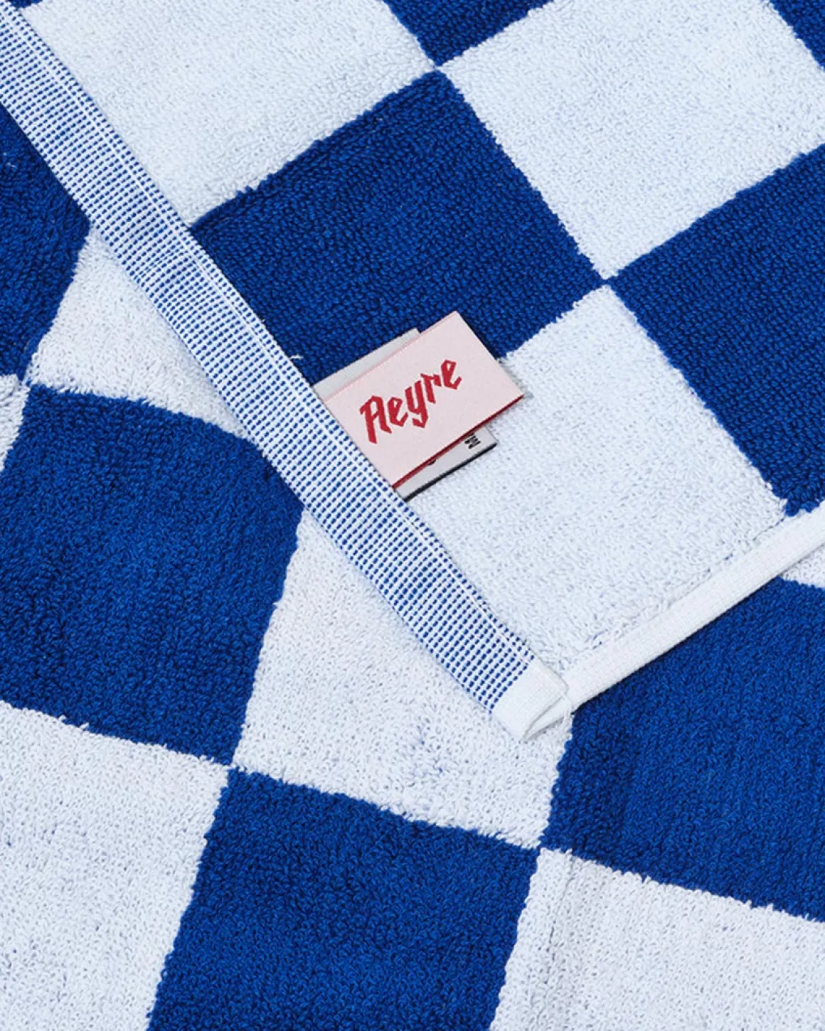 Towel Set Big Check in Cobalt