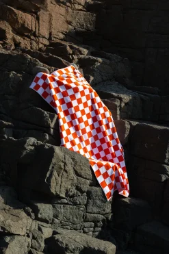 Towel Set Big Check in Orange