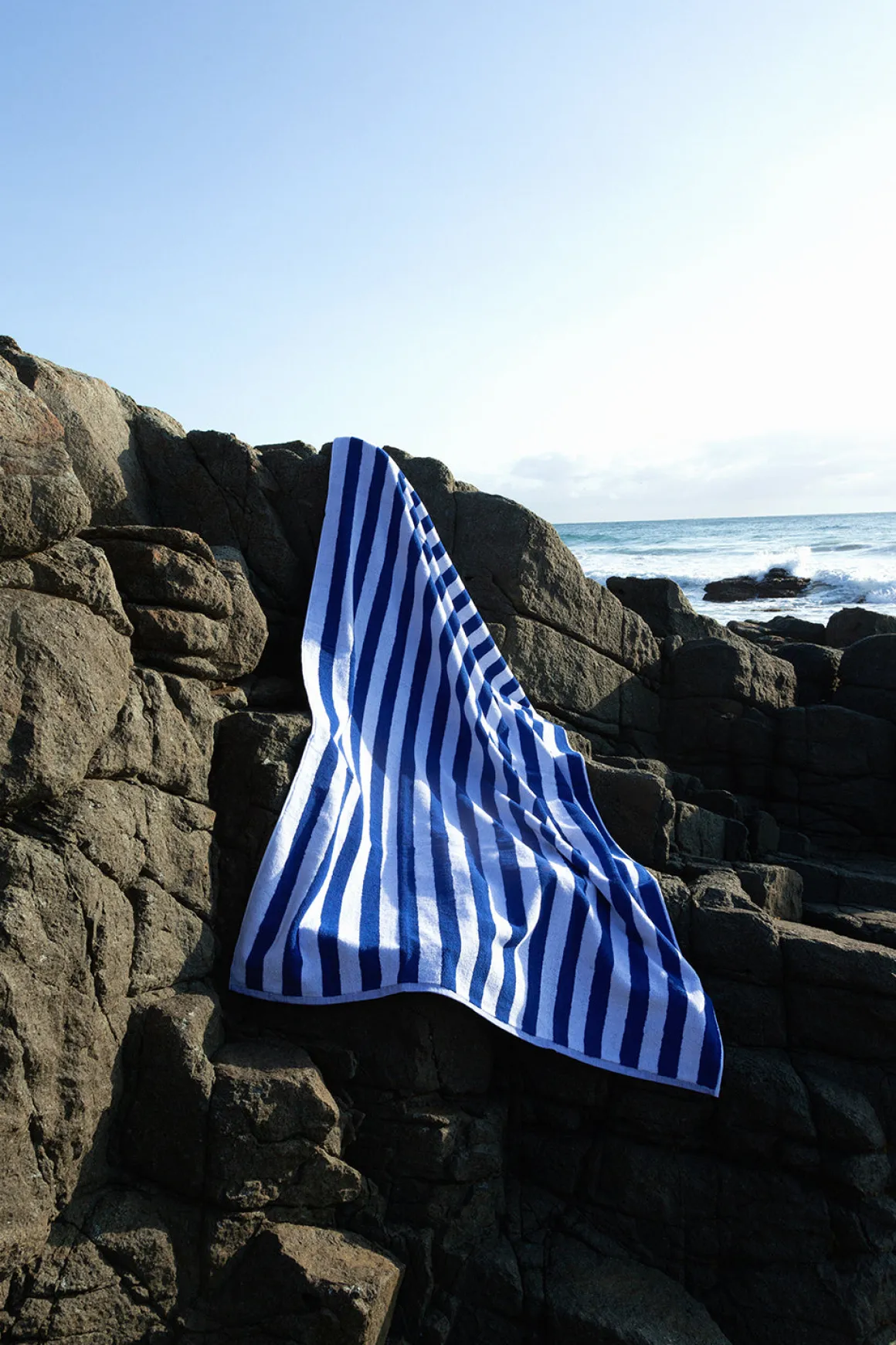 Towel Set Narrow Stripe in Cobalt