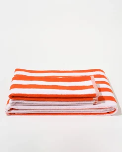 Towel Set Narrow Stripe in Orange