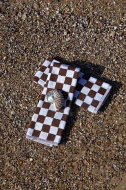 Towel Set Small Check in Brown
