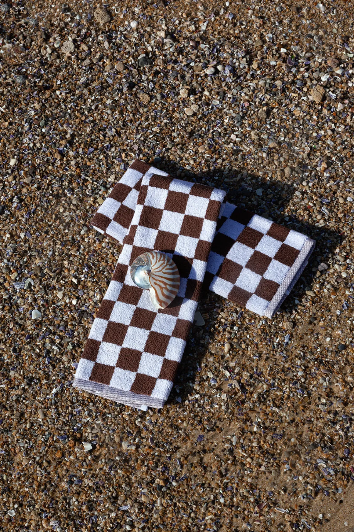 Towel Set Small Check in Brown