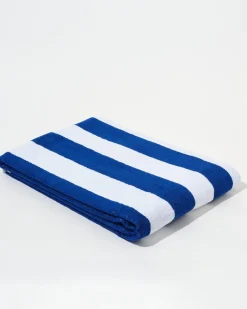 Towel Set Wide Stripe in Cobalt