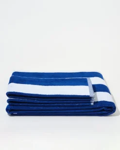 Towel Set Wide Stripe in Cobalt