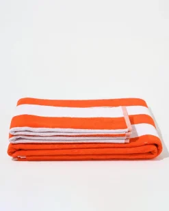 Towel Set Wide Stripe in Orange