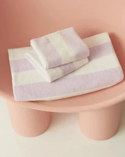 Towel Set Wide Stripe in Lilac