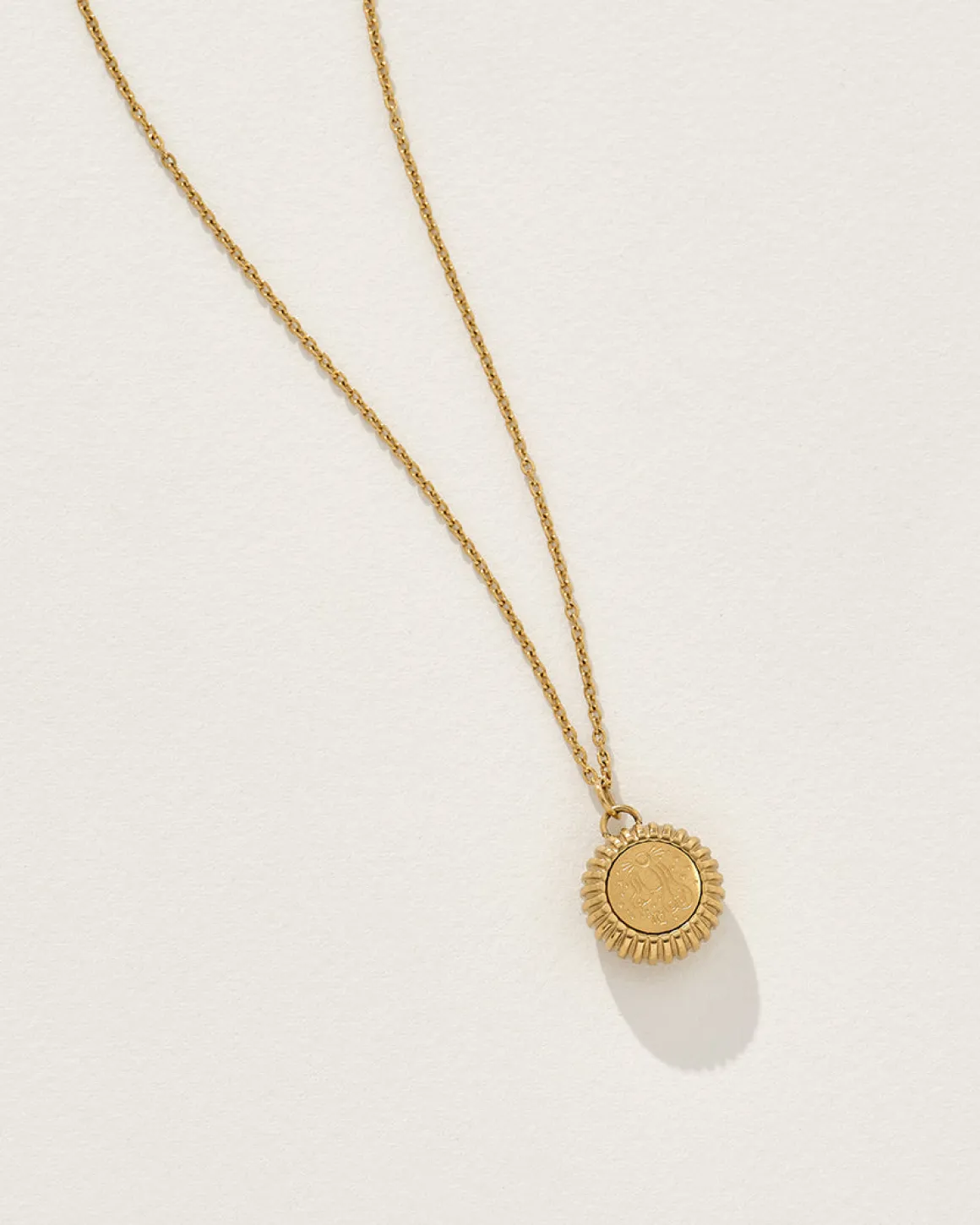 Virgo Zodiac Charm Necklace in Gold